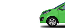 Green Car Isolated On The White Background	