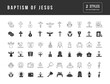 © M.Style - Set of simple icons of Baptism of Jesus