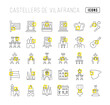 © M.Style - Set of linear icons of Castellers De Vilafranca