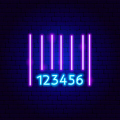 Wall Mural - Barcode Neon Sign