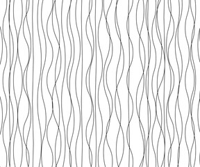 Wall Mural - Wave simple seamless wavy line, smooth pattern, Black & white, web design, greeting card, textile, Technology background, Eps 10 vector illustration
