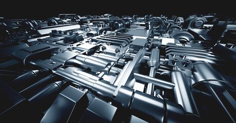 Industrial steel mechanical elements background