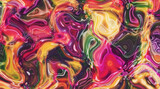 Fototapeta Tęcza - Background of abstract creative color flow mix with paint.