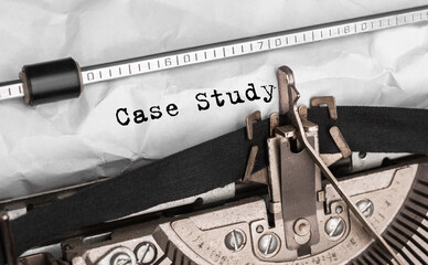 Wall Mural - text case study typed on retro typewriter