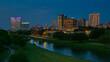 © nat693 - Fort Wroth Skyline at Night with Trinity Trail in Fort Worth,  Texas