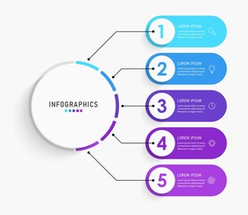 Wall Mural - vector infographic label design template with icons and 5 options or steps. can be used for process 