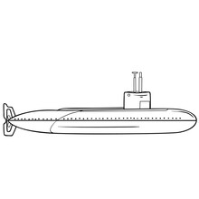Submarine Sketch, Coloring Book, Isolated Object On White Background, Vector Illustration,