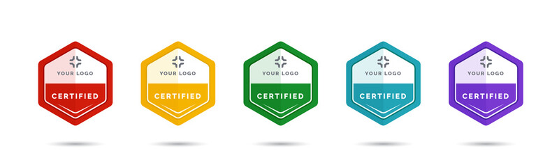 Wall Mural - set of company training badge certificates to determine based on criteria. vector illustration certi