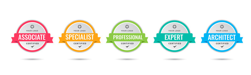 Wall Mural - certified badge logo design for company training badge certificates to determine based on criteria. 