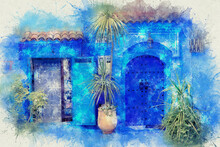 Chefchaouen, A City With Blue Painted Houses. A City With Narrow, Beautiful, Blue Streets.