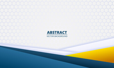 Poster - Light abstract background with diagonal colored gradient paper lines and hexagonal grid. Modern, elegant, technology, futuristic vector illustration.