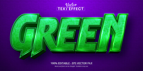 Wall Mural - Green text, cartoon style editable text effect