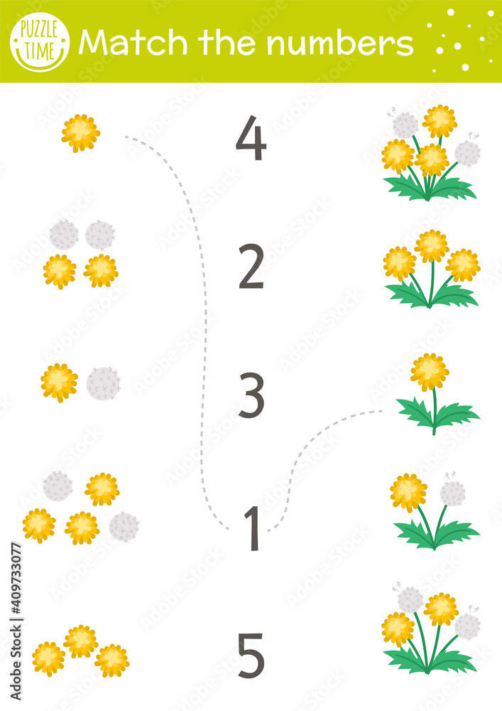 Easter matching game with spring flowers. Holiday math activity for ...