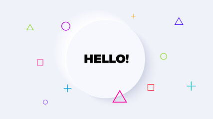 Neumorphic Vector Infographic. Presentation slide template. Circle banner with title. Neumorphism ui design. Clean minimal flat style. 