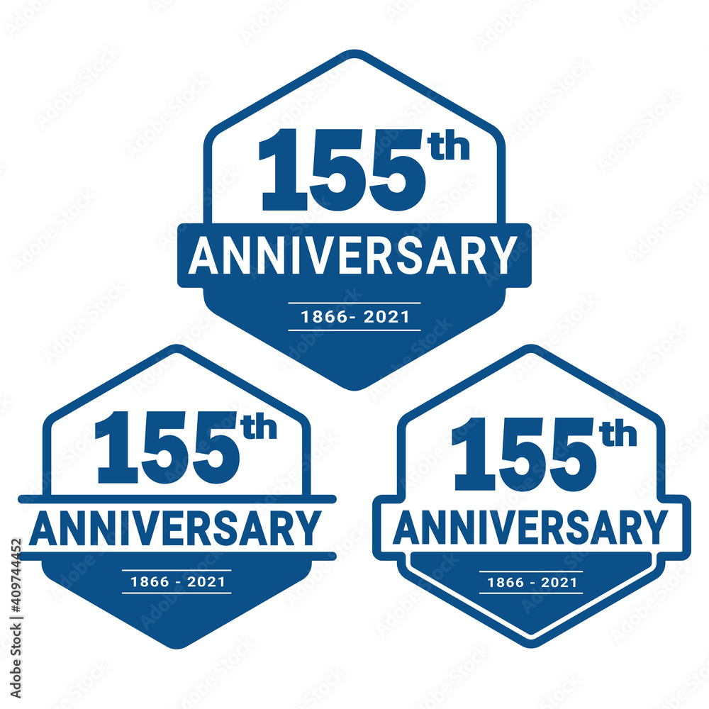 155 years anniversary celebration logotype. 155th anniversary logo ...