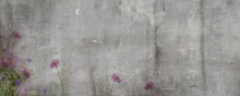 Vintage Cement Textured Floral Pattern Background With Beige Veins