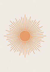 Poster - Abstract  Sun print boho minimalist printable wall art