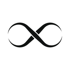 Wall Mural - Infinity symbol. Vector logos. Simple style, isolated on a blank background. Symbol of repetition and unlimited cyclicity.