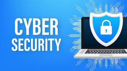 Canvas Print - Cyber security logo with shield and check mark. Security shield concept. Internet security. illustration.