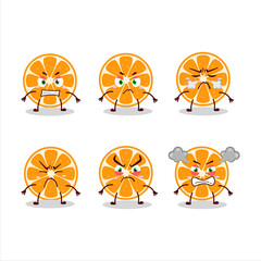 Sticker - Slice of kumquat cartoon character with various angry expressions