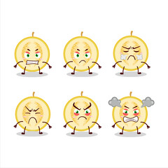 Sticker - Slice of yellow melon cartoon character with various angry expressions