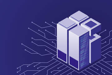 Wall Mural - isometric servers vector design. isometric data center. data center landing page. vector illustratio
