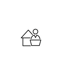 Sticker - work from home icon,vector best line icon.