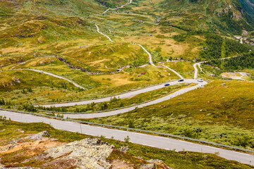 Sticker - Mountains landscape. Norwegian route Sognefjellet