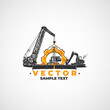Construction crawler crane, excavator and pipelayer.