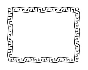 Wall Mural - Greek rectangle frame. Meander pattern border. Greek square frame. Greece ornament. Grecian ancient style. Roman design. Geometric mediterranean decoration. Element antique symbol. Vector illustration