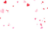 Fototapeta Kwiaty - Valentine's day, banner template. confetti heart ribbons. Celebration luxury greeting rich card.