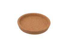 Round Cork Mat With Brown Border Isolated On White Background