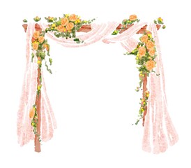 wedding arch with flowers illustration