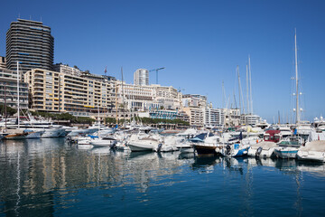 Canvas Print - Monaco Skyline From Port Hercule