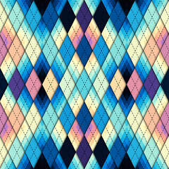 Poster - Classic argyle seamless pattern background. Vector image.