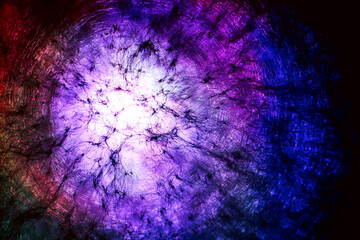 Poster - Beautiful abstract texture circle in colorful light. Background pattern for design. Macro photography view.