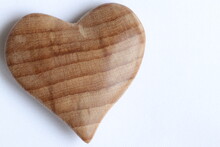 Valentine's Day, Wooden Heart On A Light Background.