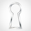 Abstract metal shiny transparent keyhole