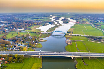 Poster - Lowland river IJssel with bridges