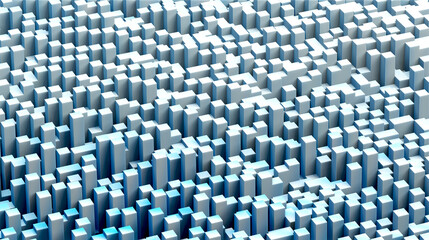 Sci - Fi, Voxel colourful abstract background Business  and technology concept. Illuminated cubes 3D render. Business  and technology concept background 