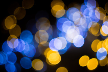 Wall Mural - Golden silver glitter bokeh blurred abstract background overlay