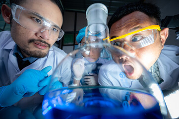 Wall Mural - medical science technology research in chemical laboratory, professional scientist working for exper