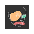 © Antstudio - Beautiful portrait continuous silhouette art. Abstract minimalistic linear sketch. Pretty face, profile. Modern art. Avant garde style illustration. Trendy vector color silhouette