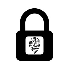 Canvas Print - fingerprint padlock icon. scan fingerprint icon. security concept icon.