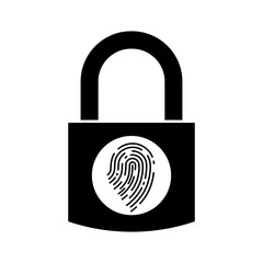 Canvas Print - fingerprint padlock icon. scan fingerprint icon. security concept icon.
