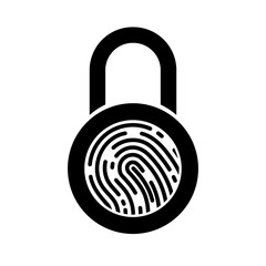 Canvas Print - fingerprint padlock icon. scan fingerprint icon. security concept icon.