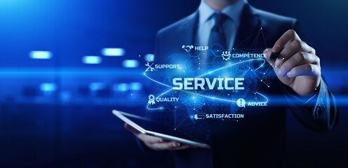 Customer technical service warranty quality assurance business concept.