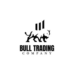 Wall Mural - Bull trading logo design template