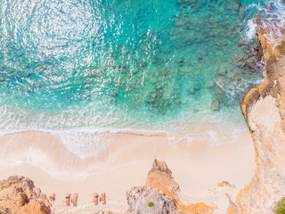 Wall Mural - Aerial view of the atlantic ocean coast landscape. Beach landscape.