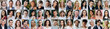 © speed300 - A lot of happy people, Portraits of group headshots in collage mosaic collection. Many smiling multicultural faces looking at camera. Human resource society database concept.